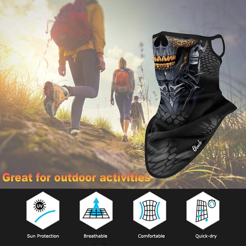 Obacle Bandana Face Mask with Ear Loops Neck Gaiter Face Mask Scarf Face Cover for Men Women - Image 4